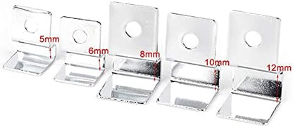 Pssopp 4Pcs Fish Glass Cover Clip, Stainless Steel Aquarium Glass Cover Support Bracket Holders Universal Lid Clips for Rimless Aquarium(6mm)