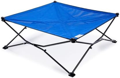 Coolaroo On-The-Go Elevated Dog Bed - Foldable Pop-Up Travel Dog Bed with Breathable, Moisture-Resistant Fabric, Carry Bag Included, Lightweight & Portable, Aquatic Blue, Extra Large