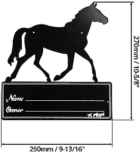 QWORK Horse Stall Name Plate, 2 Pack Heavy Duty Steel Horse Stall Plague, Horse Stall Personalized Signs, All Weather UV Protected, Black