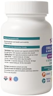 1TDC Dental & Joint Health Softgel Supplement for Dogs & Cats, Supports Oral Health, Stamina, Mobility, Muscle Strength & Recovery, Maintains Skin & Coat Health of Pets (30 Soft Gels)
