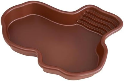 Reptile Bathing Pool, Extra Large Reptile Water Bowl, Plastic Snake Water Dish for Turtles, Gecko Feeding Dish, Irregular Freeform Design