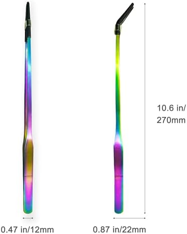 2 Pcs 10.6" Iridescent Reptile Feeding Tongs & Tweezers Set