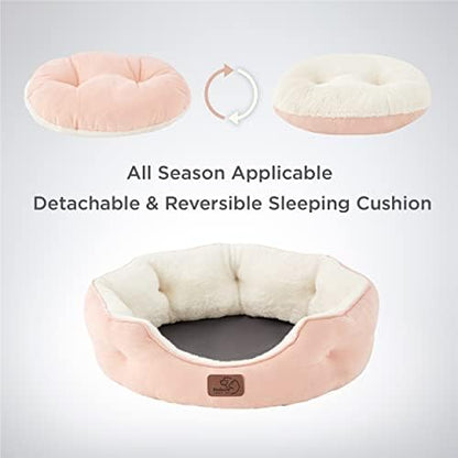 Bedsure Small Dog Bed Washable,Round Cat Beds for Indoor Cats,20in