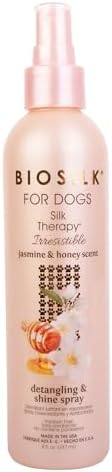 BioSilk Irresistible Detangling and Shine Dog Spray, Jasmine Honey, 8 Fl Oz