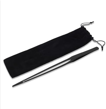 Mandala Crafts Black 15 Inches Straight Aquarium Tweezers for Fish Tanks