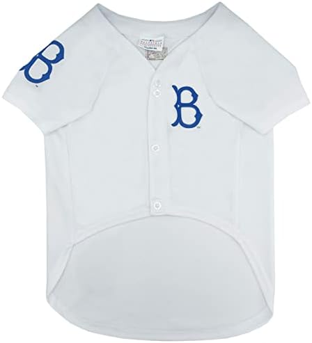 MLB Los Angeles Dodgers Vintage Throwback Jersey for Dogs & Cats in Team Color. Comfortable Polycotton Material, Extra Small