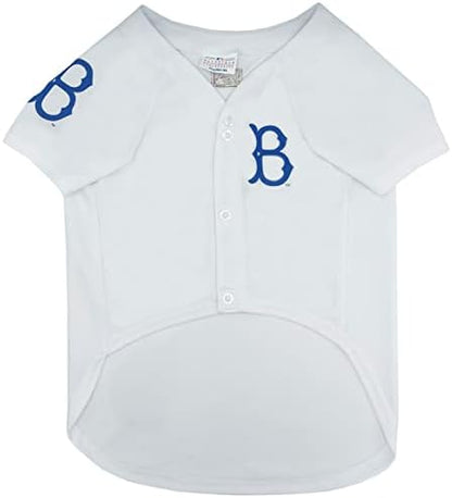 MLB Los Angeles Dodgers Vintage Throwback Jersey for Dogs & Cats in Team Color. Comfortable Polycotton Material, Extra Small
