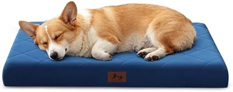 Orthopedic Dog Beds for Medium Dogs, Washable Pet Bed Mat with Removable Cover, Waterproof Egg Crate Foam Puppy Bed Anti Slip, 30" x 20", NOT for Chewers