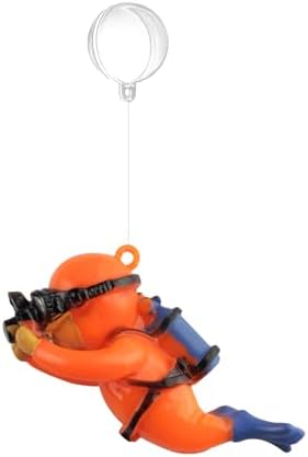 onesimcr Floating Fish Tank Decorations, Aquarium Decorations, Lovely Diver Fish Tank Decorations, Floating Device Fish Tank Accessories，Suitable for All Kinds of Fish Tanks(Orange)…