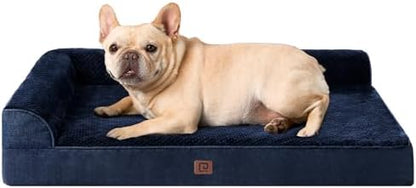 EHEYCIGA Orthopedic Dog Bed Medium Size, Memory Foam Dog Bed, Navy Blue