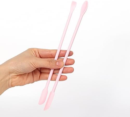 2Pcs Pink Reptile Feeding Spoon, Crested Gecko Food Mixing Spatula