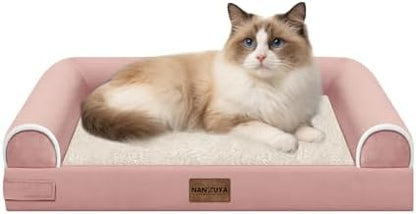 NANUYA Orthopedic Dog Bed for Small Dogs, 20 x 14 Inch, Pink