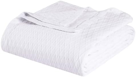 Superior Cotton Blanket, Lightweight, Breathable Bedding, Throw, White