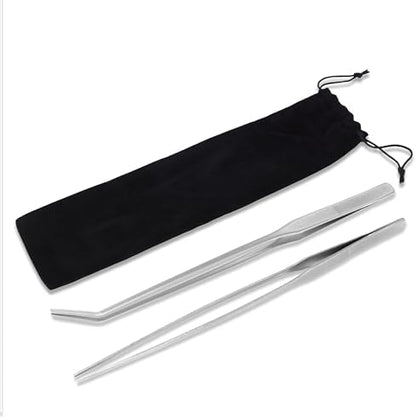 Mandala Crafts Stainless 15" Straight Curved Fish Tanks Aquarium Tweezers