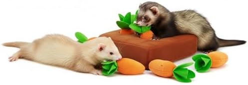 Ferret Foraging Toys Novelty Carrot Snuffle Mat Interactive Pet Treat Enrichment Toys for Small Animals Bunny Rabbit Chinchilla Guinea Pig Hamster (6Carrot)