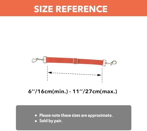 Harrison Howard Fully Elastic Horse Blanket Leg Straps Replacement, Adjustable Stretch Leg Straps for Horse Rugs, Secure Fit for Turnout, Stable & Transport (1 Pair) Orange Medium