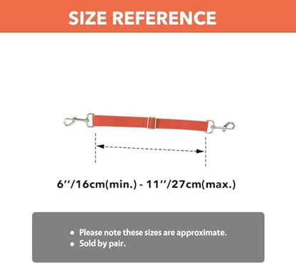 Harrison Howard Fully Elastic Horse Blanket Leg Straps Replacement, Adjustable Stretch Leg Straps for Horse Rugs, Secure Fit for Turnout, Stable & Transport (1 Pair) Orange Medium