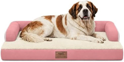 MEKIY Orthopedic Waterproof Jumbo Dog Bed with Bolster for Extra Large Dogs