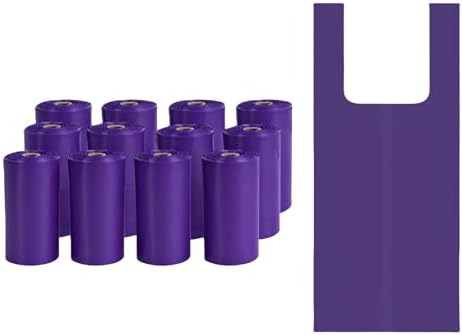 Purple T-Shirt Poop Bags with Easy-Tie Handles(180 Count)
