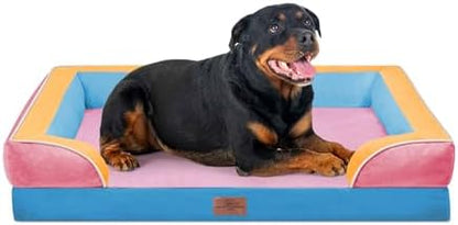 Comfort Expression Orthopedic Dog Bed for Extra Large Dogs with Bolster