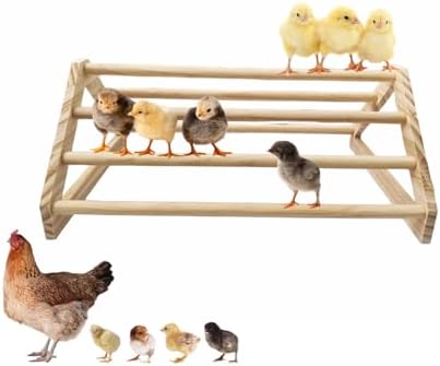 Chick Perch Chicken Coop Toys and Accessories,Chick Roosting Bar,Brooder for Baby Chicks,Strong Wooden Bird Perch. (Style 2, 14.4" x 10.7" x 6.7)