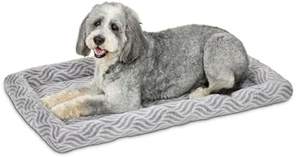 MidWest Homes for Pets QuiteTime Deluxe Wave Bolster Bed for Extra Large Dogs; Easily Machine Wash and Dry; Gray; 48"; 40248-WVGY
