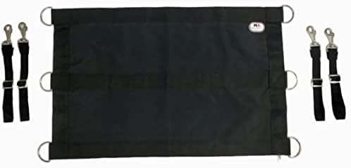 Majestic Ally 1200D 29"x19" Horse Stall Guard with Replaceable and Adjustable Length Straps and Replaceable Hardware (Black Black)