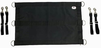 Majestic Ally 1200D 29"x19" Horse Stall Guard with Replaceable and Adjustable Length Straps and Replaceable Hardware (Black Black)