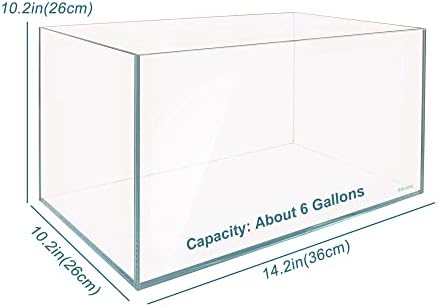 Allcolor Low Iron Glass Ultra Clear Rimless Aquarium Tank (6Gal)