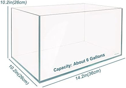 Allcolor Low Iron Glass Ultra Clear Rimless Aquarium Tank (6Gal)