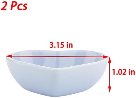 2 Pcs Heart‑Shaped Ceramic Bowl for Dwarf Syrian Hamster Gerbil Rat