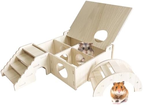 Kathson Multi-Chamber Hamster Tunnel House Maze: 2 Entrance 6 Rooms Hideout