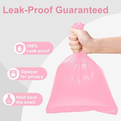Toplive Dog Poop Bags, Pet Waste Bags Roll Refills, Thick Strong Leak-Proof Cat Dog Bag for Poop Outdoor Cleanup 16 Rolls (240 Bags), Pink