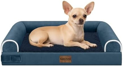 NANUYA Orthopedic Dog Bed for Small Dogs, 24 x 16 Inch, Navy Blue
