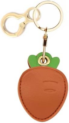 BORKUANA PU Leather Keychain Holder Protective Case Compatible with AirTag