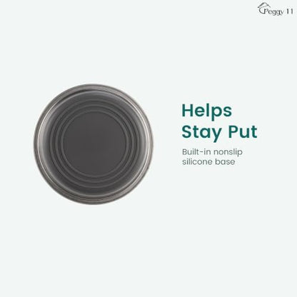 PEGGY11 Nonslip Stainless Steel Dog Cat Bowls, 2 US Cup Each, 2 Pack