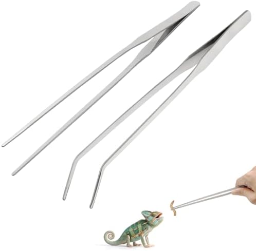 Syn-zer Reptile Feeding Tongs, 10.6" Straight & Curved