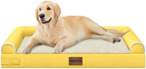 NANUYA Orthopedic Dog Bed for Large Dogs, 36 x 27 Inch, Ginger