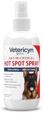 Vetericyn Plus Hot Spot Spray for Dogs Skin Sores and Irritations | Itch Relief for Dogs and Prevents Chewing and Licking at Skin, Safe for All Animals. 8 Ounces (Pack of 2)
