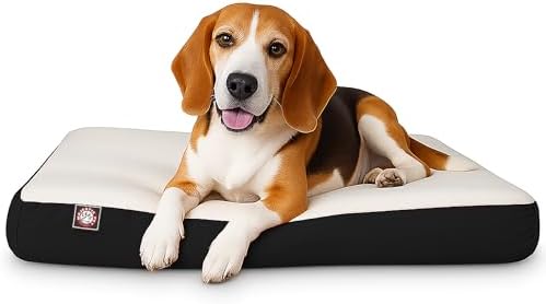 Majestic Pet 34x24x3 Inch Black Orthopedic Memory Foam Rectangle Dog Bed – Medium Size Crate Dog Bed for Dogs with Joint Pain, Arthritis – Durable Pet Mattress with Egg Crate Foam, Washable Cover