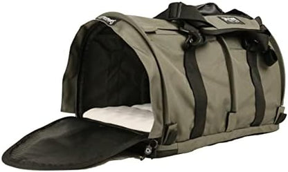 SturdiBag Large Pet Travel Carrier: Flexible Height for Cat and Dog Soft Sided with Safety Clips and Seatbelt Straps | Smoke, 18" x 12" x 12" (PN: SB2-PRO-SM)