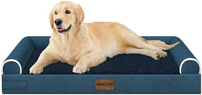 NANUYA Orthopedic Dog Bed for Large Dogs, 36 x 27 Inch, Navy Blue