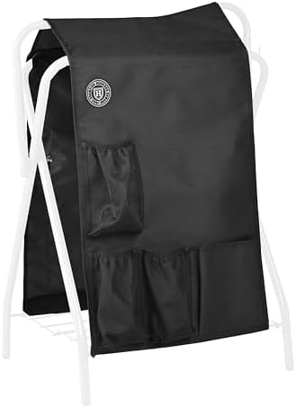 Harrison Howard Horse Saddle Rack Cover with Pockets, Waterproof Saddle Storage Cover & Horse Tack Organizer, Saddle Rack Protection for Barn, Trailer & Travel（Saddle Rack not Included）-Black