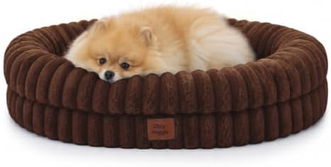 ChiXnuggle Orthopedic Dog Bed, Washable Cover, Faux Fur Bolster Pet Couch