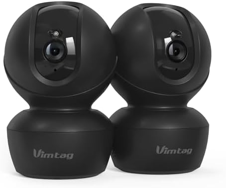 VIMTAG 5G 4MP Security Camera Indoor, 2 Pack Dog Camera with Speaker 360 Motion Tracking, IR Night Vision, Indoor Cameras for Home Security Puppy Cat, 2-Way Audio, Support Alexa, Card (Not Included)