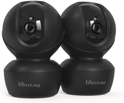 VIMTAG 5G 4MP Security Camera Indoor, 2 Pack Dog Camera with Speaker 360 Motion Tracking, IR Night Vision, Indoor Cameras for Home Security Puppy Cat, 2-Way Audio, Support Alexa, Card (Not Included)