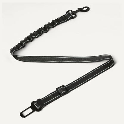 Amazon Basics Dog seat Belt, Adjustable Dog Car Harness, Adjustable Length 26"-39", Includes Collapsible Travel Bowl, Black