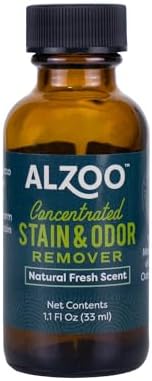 ALZOO Concentrated Pet Stain & Odor Remover Refill, Makes Up to 96 Fl Oz Cleaning Solution, Enzyme & Probiotic Formula, Refill Bottles for Dogs & Cats, 1.1 Fl Oz
