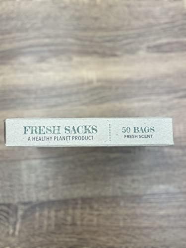 Fresh Sacks Biodegradable Diaper Disposal Bags, Box of 50, teal