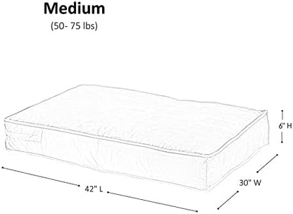 South Pine Porch Buddy Reversible Rectangle Pillow Style Microfiber Dog Bed with Removable, Machine-Washable Cover, Smoke, Medium (42 in. x 30 in.)